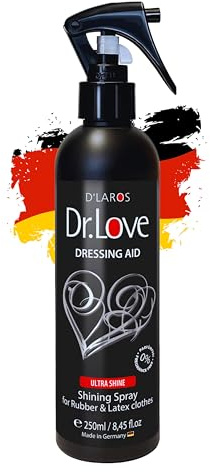 Dr.Love Premium Dressing Aid | 250 ml | Shining Spray High Gloss Latex Care & Dressing Aid for Him and Him | Skin-friendly | Silicone Oil for Latex | Odourless Rubber Care