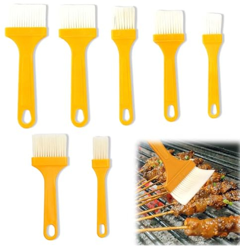 Quesuc 7 Pezzi Pennello Da Cucina In Silicone, Pennelli In Silicone Pennello Per Grill Alla Griglia, Utensile Da Cucina Multiuso, Per Arrosti, Forno, Eccetera, Torte, Pane