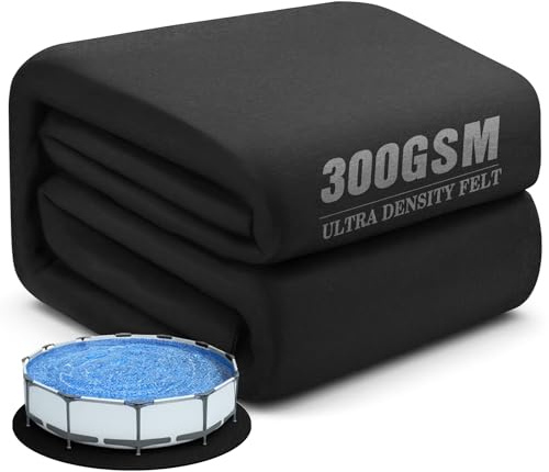 UIRWAY Poolunterlage Rund 472cm, [2026 Neu Pool Pad 300 g/m² Thicker] Vorgeschnittene Pool Bodenmatte, Bodenplane für oberirdische Schwimmbecken, Bodenschutzplane Auskleidung, Schwimmbecken Unterlage