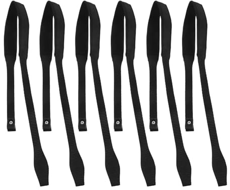Toyvian Lot de 6 Dragonnes de Remplacement en Nylon Noir pour Bâtons de Randonnée et Ski Dragonnes Réglables Larges et Étroites Accessoires de Sport Polyvalents pour Escalade et