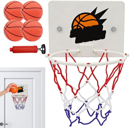 Panier de Basket-Ball pour | Jouet Mural avec balles sans perçage, Jeux de Panier de Basket pour, Adolescents, Exercices, Salle de Classe, Salle de Bain, Maison, Salon, Chambre à