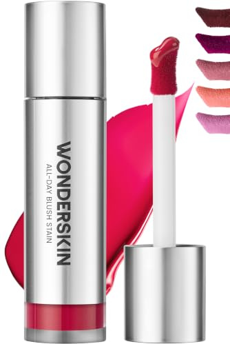 Wonderskin Liquid Blush Stain - Wonder Blading Långvarig Rouge, Transferresistent Krämrouge för Kinder i Upp till 12H, Byggbar Naturligt Strålande Finish (Flutter) | Överföringssäker flytande rodnad, ger lätt, byggbar färg som varar hela dagen.