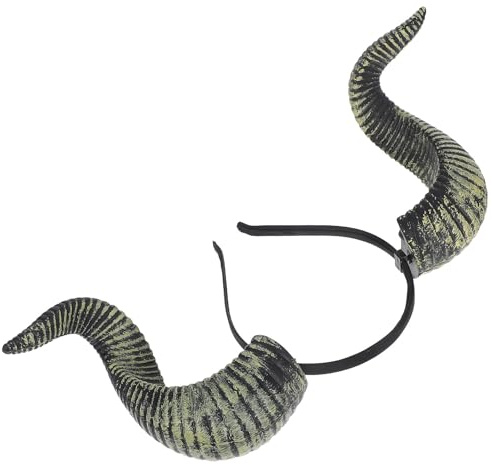 VILLCASE Halloween Ram Horn Headband for Women, Lightweight Comfortable Pu Gothic Sheep Horns Hair Accessory, for Carnivals and Halloween Party Cosplay