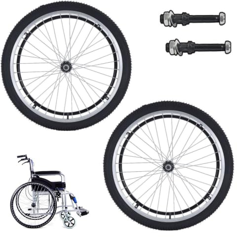 1 Paire De Roues Arrière De Fauteuil Roulant De Sport De 24 Pouces, Roues De Fauteuil Roulant D'extérieur Tout Terrain, Pneus De Rechange Pneumatique