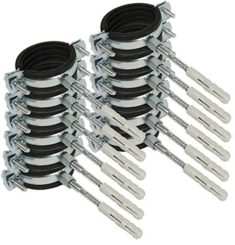 10 x Schraubrohrschelle [74-83mm] + 10 x Dübel + 10 x Stockschraube