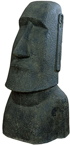 korb.outlet Moai Kopf Steinguss/Gartenfigur Osterinseln Statue 120cm/Skulptur für Haus und Garten (Wetterfest frostfest)