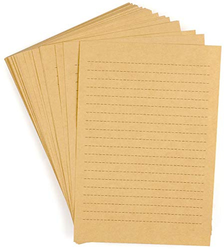 CenterZ 100 Stück Vintage Kraftpapier Briefpapier 21 x 29,5 cm A4 Bögen 120 gm² bedruckbar Schreibwaren Briefpapier Großpackung für personalisierte Briefe, kreative Gedichte, Liedtexte, Notizen,