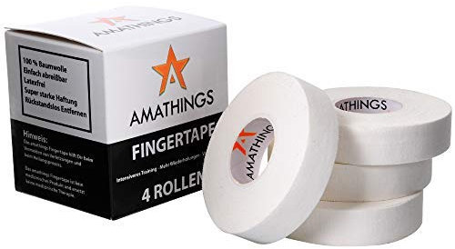 4 Rollen Klettertape 1,5cm breit in weiß ideales Fingertape und Sporttape für Klettern Bouldern Kraftsport Volleyball Kampfsport Torwart Handball
