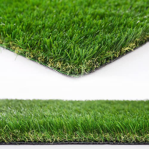 Heyroll Natural Artificial Grass Turf 4 FT x 10 FT, Customized Sizes Thick Faux Grass, 1.38 Indoor Outdoor Garden Rug Landscape Carpet Lawn Synthetic Fake Grass Mat