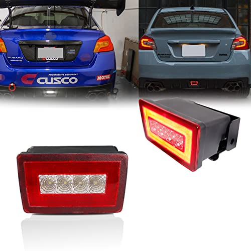 KENRTIR Red Lens 3-In-1 LED Rear Fog Light Kit Compatible with 2011-up Subaru Impreza WRX/STi XV Crosstrek, Functions as Tail Lamp, Brake Lamp, Backup Reverse Light