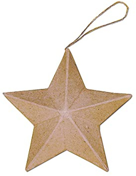 INNSPIRO Pappmaché-Anhänger, Stern, 13 cm, zum Basteln, für kreative Aktivitäten und Geschenke, zum Personalisieren und Dekorieren.