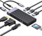 USB C Docking Station Dual Monitor, ORICO 10 in 1 USB-C HDMI Extention Type C Multiple Adapter with 4K HDMI, VGA, PD 87W, SD/TF Card Reader, Ethernet, 3 USB Port, Audio Compatible for Windows and Mac