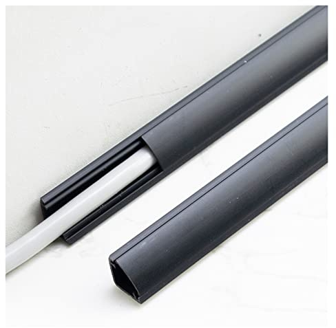 HAIXHX PVC-Eck-Kabelkanal, Ecke/Decke Lackierbarer Kabelabdeckung Mit Selbstklebender Rückseite für Haus/Werkstatt (Schwarz, 14x14mm/0,55x0,55in)