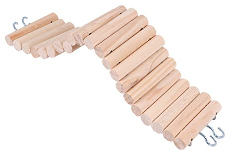 Mipcase Hamsterleiter Spielzeug Hamsterkäfig Brücke Biegsames Brückenmäusespielzeug Hamsterbrücke Hamster Hängende Holzbrücke Kletterleiter Für Haustiere Kleine Tiere Zubehör Hölzern