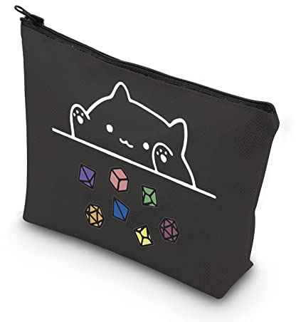 Cat Throwing Dice Bag of Holding Zipper Pouch Gamer Dice Game Makeup Bag Funny Gaming Gift for Women(Dragons Card)