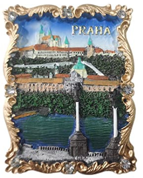 3D-Kühlschrankmagnet, Motiv: Prag, tschechisches Souvenir, aus Kunstharz, handgefertigt, für Zuhause und Küche, Dekoration
