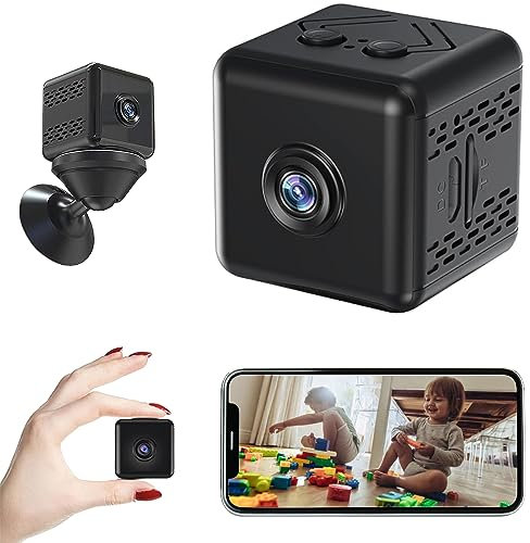 Mini Cámara Full HD 1080p, Cámara de Vigilancia WiFi Interior Exterior, Cámara de Seguridad inalámbrica con Detección de Movimiento, Visión Nocturna, Cámara con Grabación a 30 Fps