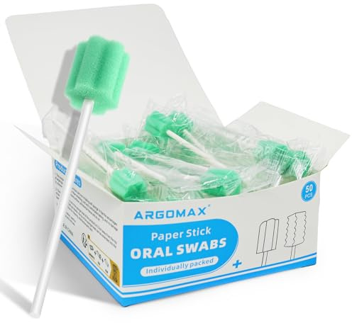 ARGOMAX sterile Dental-Tupfer 50 Stück, Mundschwämme, Cyan