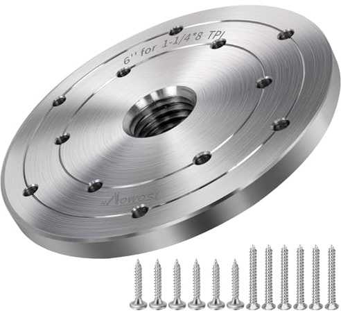 HAowosi 6 Steel Wood Lathe Faceplate,Faceplate for Wood Lathe,Lathe Face Plate Fit for 1-1/4 x 8TPI Spindle with Screwchuck