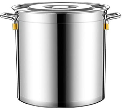 HOUSN 26l Edelstahl Kochtopf, 30x40cm Suppentopf, Mit Deckel Edelstahl Gastro Kochtopf Induktion Topf, KüChenutensil Kochtopf Suppen EintöPfe Topf, Für Alle Herdarten,Silber