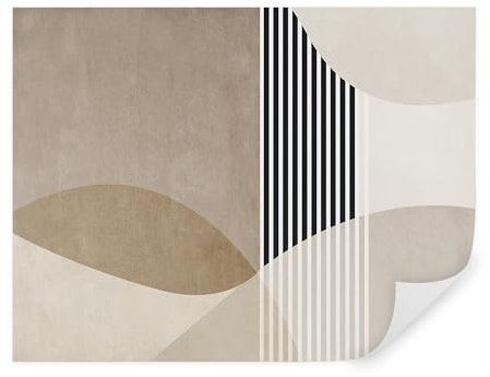 TAPEKO Papier Peint Panoramique Elégant 260x180 cm Сontemporain Rayures verticales Сourbes douces Papier Peint intissé pour Chambre Salon Décoration Murale u74075