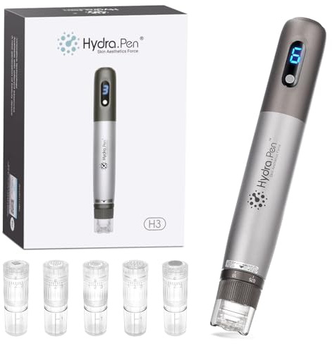 Dr.Pen Hydra.Pen H3 microneedling Pen, trådlös autentisk, automatisk professionell serumapplikator med 5 patroner, för hudvård och hårväxt, present dam