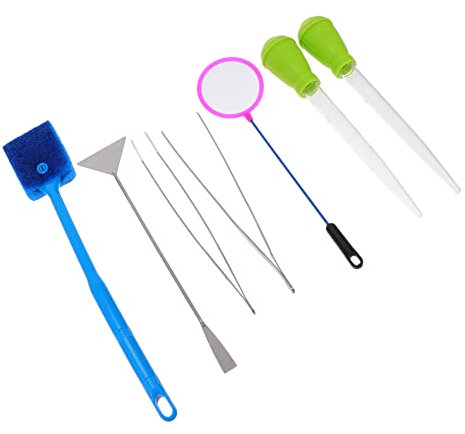 FRCOLOR 7st Reinigungsbürste Für Aquarien Aquascaping-kit Reinigungsschaber Pflanzenwerkzeug Reinigungsutensilien Für Schildkrötenbecken Pinzette Aqualandschaft Aquarium Rostfreier Stahl