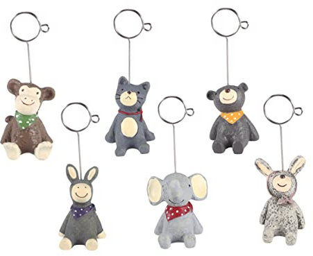 TOPBATHY Nachrichtenmappe Aus Kunstharz Mit Kleinem Bären-tiermotiv Fotoclip Und Notizhalter Cartoon-design Für Schreibtischdekoration Bruchfest Und Langlebig Dunkelgrau