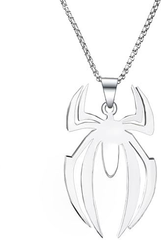 Collar Spider Joyas de Acero Inoxidable, Colgante Spider, Collar Amistad y Pareja para Niños, Niñas, Mujeres y Hombres, Halloween, Navidad, Regalos de San Valentín