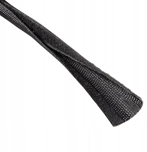 Kabelschlauch, flexibel, 1,8m (20-40mm, universal, Gewebeschlauch, ideal als Kabel Organizer, für Kabel an Schreibtisch, Fernseher, Computer etc., mit Klettverschluss, kürzbar) schwarz