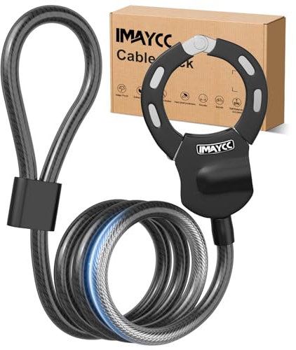 IMAYCC E-Scooter Schloss Mit Schlüssel - 14MM Dickes Kabelschloss, Hohe Sicherheit, 100CM Anti-Diebstahl - Ideal für E-Roller, Fahrrad, Kinderwagen