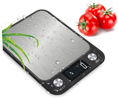FUNOMOCYA Digitale Küchenwaage Mit Genauigkeit Edelstahl Lcd-display Für Lebensmittelwaage Praktisches Messwerkzeug Schwarz