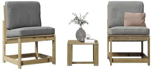 Rantry 3-TLG. Garten-Lounge-Set Gartensofa Loungesofa Gartenmöbel Set Balkonmöbel Balkonsofa Ecklounge Garten Sitzgruppe Loungemöbel Terassenmöbel Kiefernholz Imprägniert