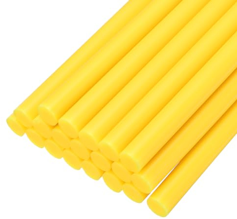 QUARKZMAN Barras de Pegamento Termofusible 200 mm de Largo x 7 mm de Diámetro para Pistola de Pegamento Caliente Perfectas para Manualidades Y Sellado Amarillo Claro 20 Piezas