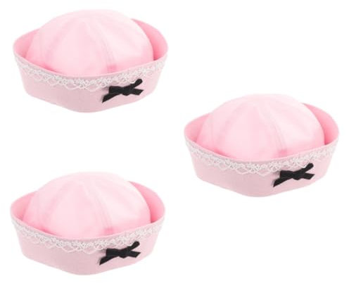 Alipis 3pcs Vintage Lace Sailor Cosplay Hat for Boys and Girls Girls Fashion Sailing Boat Yacht Accessories for Outdoor Casual Sailor Costumes