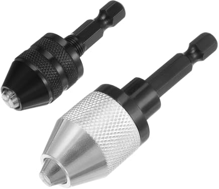 QUARKZMAN 2uds Taladro Portabrocas, 0,3-3,6mm 0,3-6,5mm Capacidad 3 Mordazas Portabrocas sin Llave con SDS -Más Hexagonal Vástago para Impacto Destornillador Inalámbrico Taladro