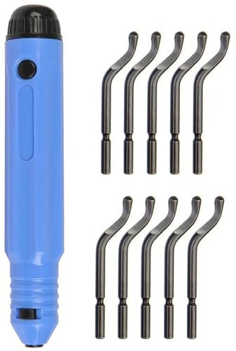 KGDUYC Entgrater Werkzeug Universal Handentgrater mit 10 Stück Ersatzklingen Entgrater Set für Kunststoff, Aluminium und Edelstahl, Werkzeuge für Tür- und Fensterprofile