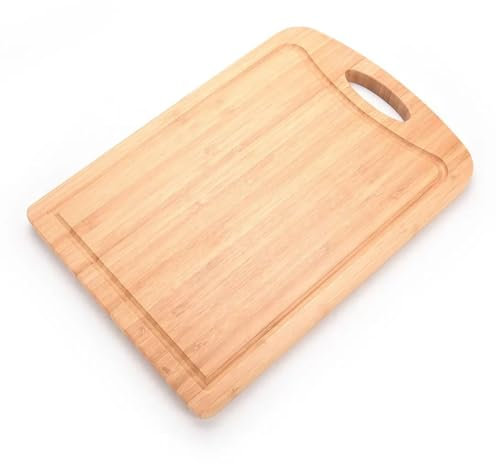 Click Bargain Wooden Chopping Board with Handle, Bamboo Cutting Board, Kitchen Cutting Board for Bread, Meat, Fruit & Cheese