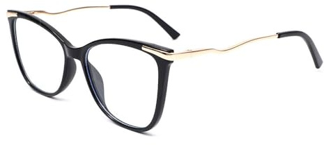 AOOLIA Blaulichtfilter für Damen Herren, TR90 Fake Glasses Ohne Stärke Brille Computer Gaming Anti-Blaulicht Brillen (Schwarz)