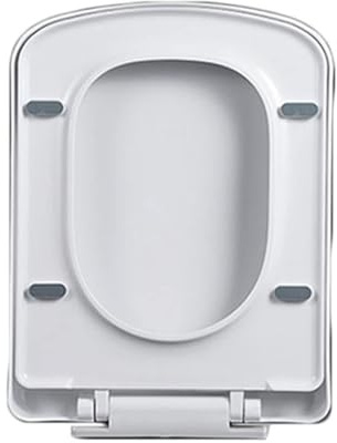 Wttfc Toilettensitz Viereckig,Fast Fix,Toilettendeckel Mit Absenkautomatik Rechteckig,Abnehmbar Quadratisch Klodeckel Aus Pp,Verstellbare Scharniere Weiß Wc Sitz,04D