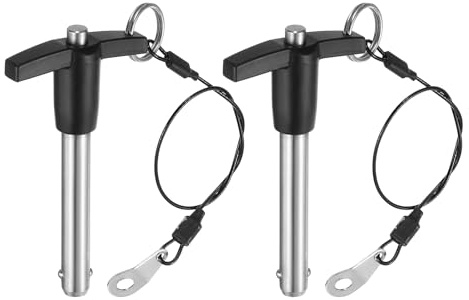 QUARKZMAN 2Pcs Goupille de Verrouillage 10mm x 50mm Longueur d'Utilisation | Poignée En T, Goupille Mecanindus, Acier Inoxydable Bouton-Poussoir À Libération Rapide