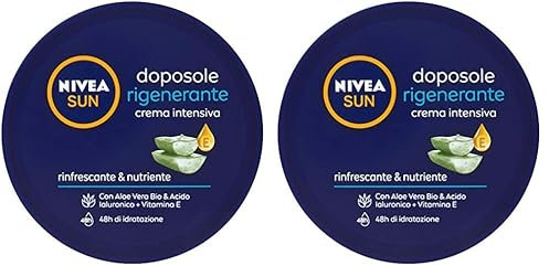 NIVEA SUN Intensive regenerierende After-Sun-Creme 300 ml, Körpercreme nach der Sonne mit Bio-Aloe Vera, Hyaluronsäure und Vitamin E, feuchtigkeitsspendende und erfrischende Körpercreme