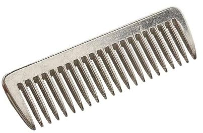 EnweiBingshi Metal Horse Grooming Comb,Portable Tail Comb,Livestock Comb,for Horse Cleaning Hair Removing Loose Undercoat Knots (Sliver)