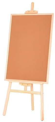 Tableau d'affichage portable avec support au sol en liège style bois pour bureau, maison et école Matériel inclus 45 x 60 cm Taille 45 x 60 cm