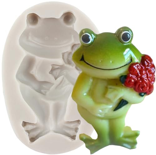 Sijiangmold Moule en silicone en forme de grenouille - Cadre photo - Style baroque - Pour cupcake - Décoration de gâteaux - Bonbons - Chocolat - Caoutchouc - Pâte polymère