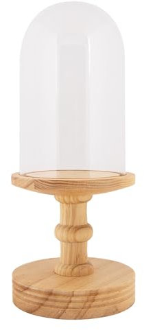 Clayre & Eef Glasglocke Ø 17x40 cm Braun Holz Glas