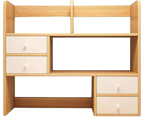 GLMGBP Schreibtischaufsatz fürs Studentenwohnheim – Stabiler Organizer aus Holz mit Schranktür zur Aufbewahrung und Präsentation von Büchern – Elegante Schreibtischergänzung fürs Studentenwohnheim