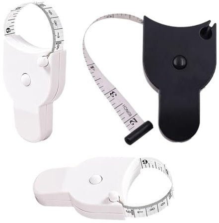 JRYXDS Cinta Métrica Corporal 3 Pieza 150 Cm Cinta Métrica De Cuerpo Retráctil Para Medidas A Medida, Medidas Corporales (1xNegro, 2xBlanca)