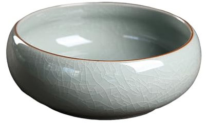 Grandi vasi da fiori da esterno, ciotola in ceramica per fiori ciotole rotonde per interni in acqua da applicare a bonsai idroponico vaso casa 1 pz vaso per piante da interno con piattini (blu navy