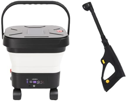 FashionCha Limpiadora portátil con depósito de Agua, rociador Ajustable para jardín y Camping, Blanco Negro